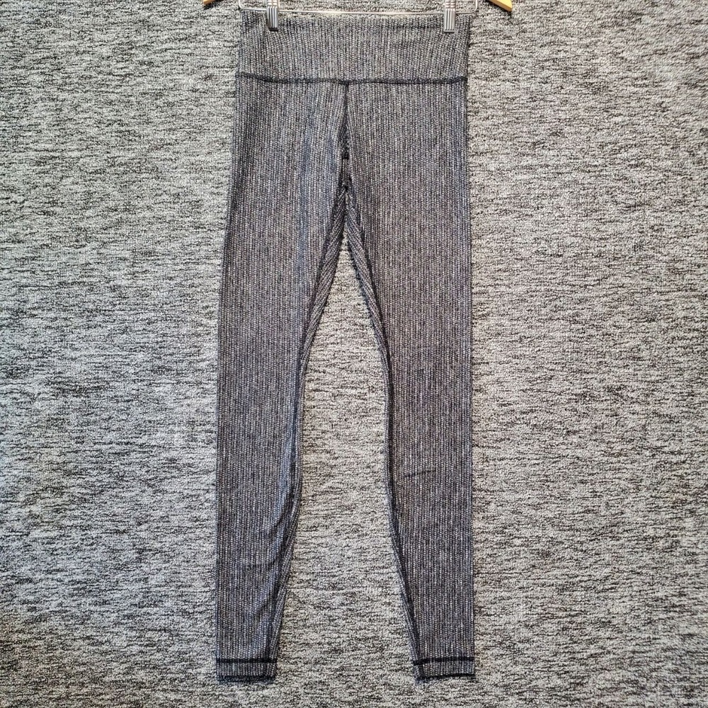 Lululemon Wunder Under Pant Womens 4‎ Tights Coco Pique Black Herringbone
